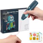 Premium Kids 3D Printing Pen Kit – Safe Low-Temperature Rechargeable 3D Painting Art Pen with Stencils & Filament