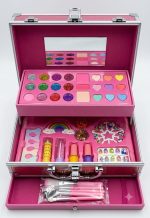 Premium 46-Piece Unicorn Kids Makeup Kit – Complete Cosmetic & Nail Art Set in Portable Pink Beauty Case - Image 3