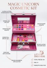 Premium 46-Piece Unicorn Kids Makeup Kit – Complete Cosmetic & Nail Art Set in Portable Pink Beauty Case - Image 4