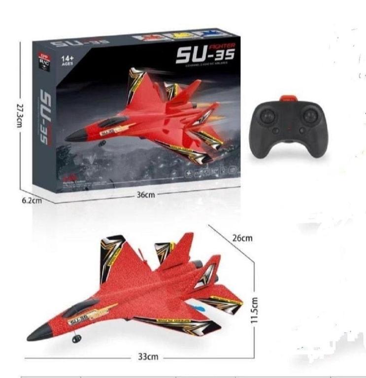 large2 Toymandi Premium 2.4GHz RC SU-35 Fighter Plane | Crash-Resistant EPP Foam Aircraft | Non-Toxic, Screen-Free Aviation (Ages 14+) - Image 1